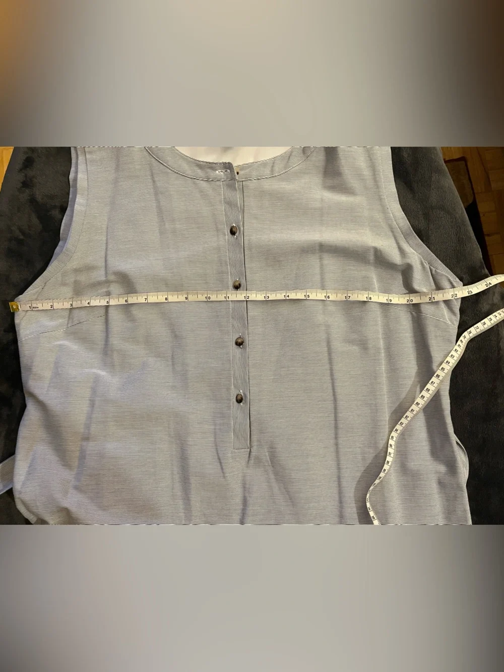 Alex Marie Plus Size Pinstripe Midi Dress. Dropped waist tiered skirt. Cotton 18 - Picture 6 of 12